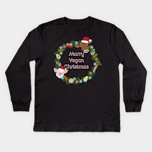 Vegan Christmas Kids Long Sleeve T-Shirt